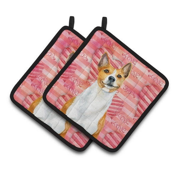 Caroline's Treasures Basenji Love Pair of Pot Holders