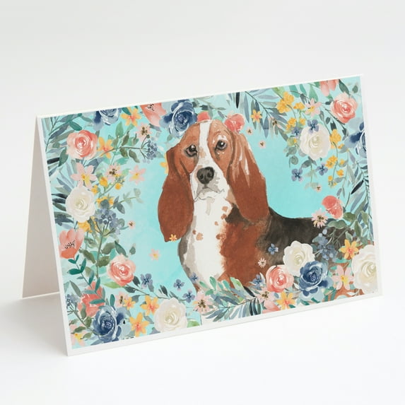 Basset Hound Greeting Cards and Envelopes Pack of 8