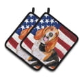 thumbnail image 1 of Caroline's Treasures Basset Hound Patriotic Pair of Pot Holders, 1 of 3