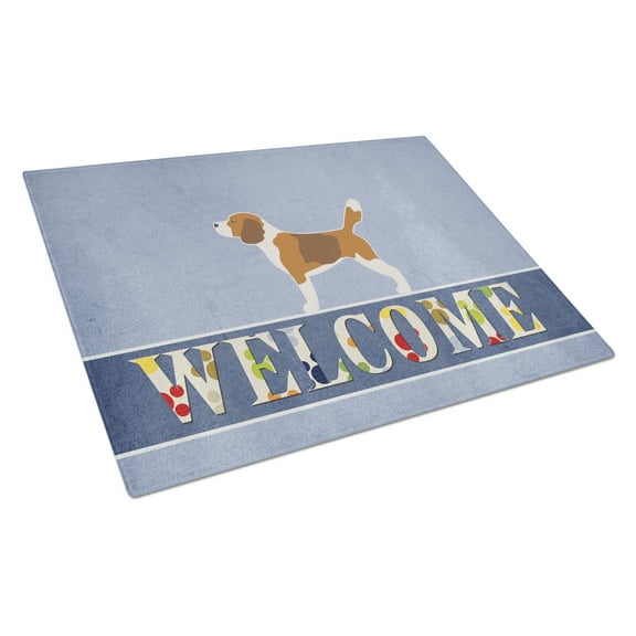Caroline's Treasures Beagle Welcome Glass Cutting Board Large