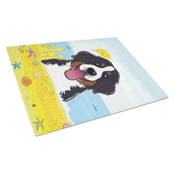 Caroline's Treasures Bernese Mountain Dog Summer Beach Glass Cutting Board Large