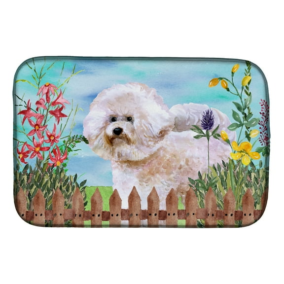 Bichon Frise #2 Spring Dish Drying Mat