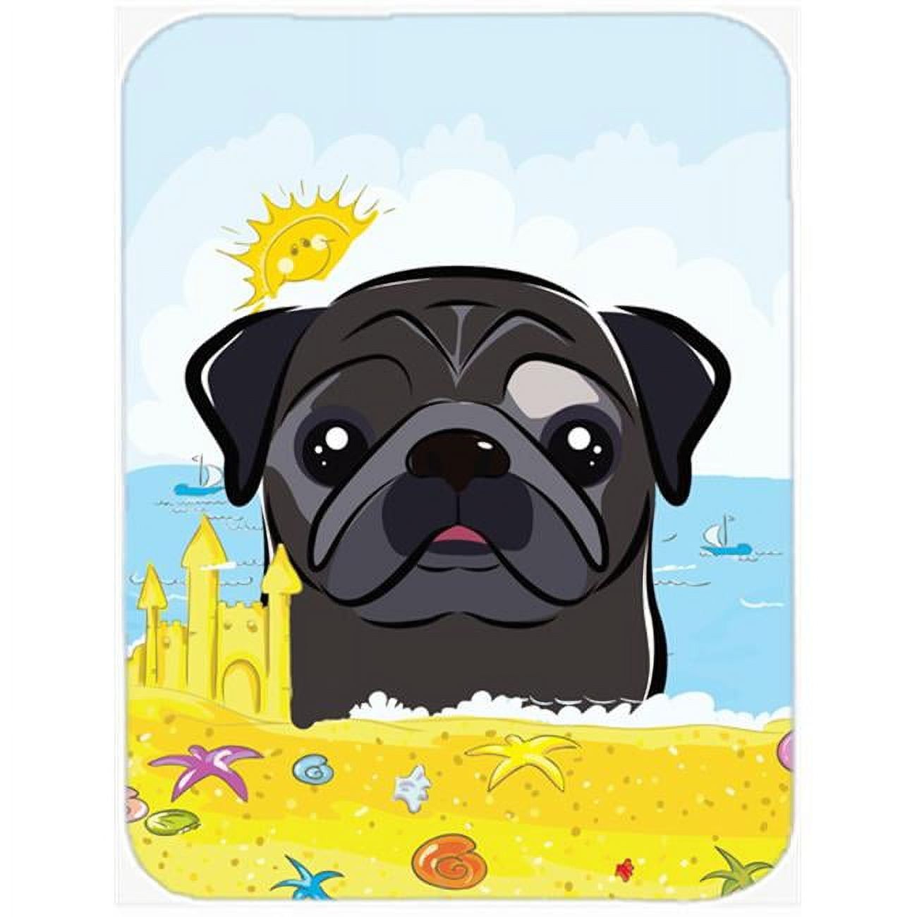 Large Multicolor Tempered Glass Cutting Board with Pug Design