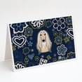 thumbnail image 1 of Blue Flowers Afghan Hound Greeting Cards and Envelopes Pack of 8, 1 of 2