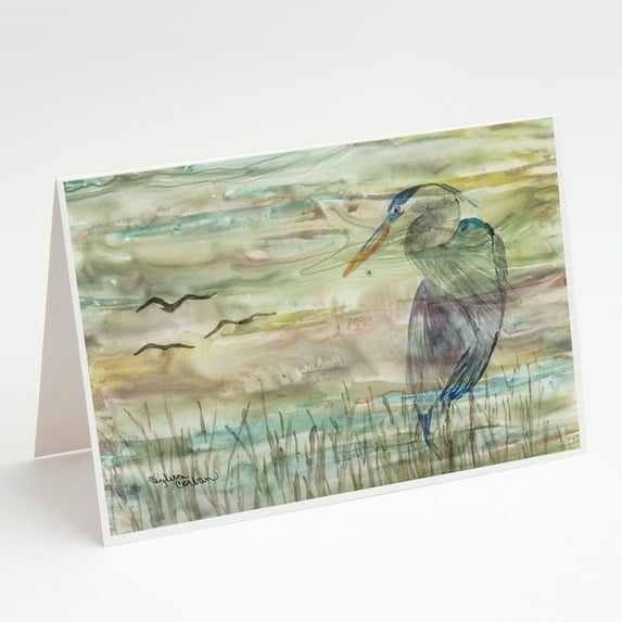 Blue Heron Sunset Greeting Cards and Envelopes Pack of 8