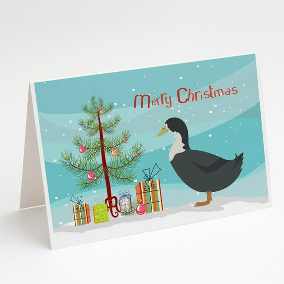 Blue Swedish Duck Christmas Greeting Cards and Envelopes Pack of 8