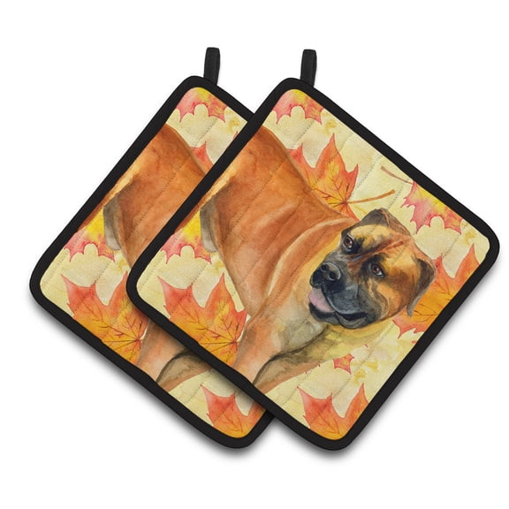 Caroline's Treasures Boerboel Mastiff Fall Pair of Pot Holders