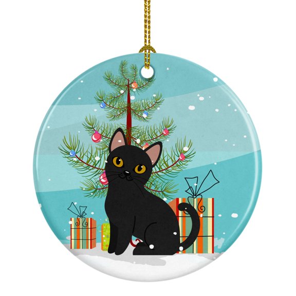 Caroline's Treasures Bombay Cat Merry Christmas Tree Ceramic Ornament