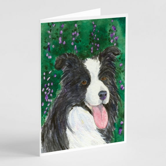 Border Collie Greeting Cards and Envelopes Pack of 8