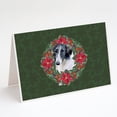 thumbnail image 1 of Caroline's Treasures Borzoi Poinsetta Wreath Christmas Greeting Cards with Envelopes, 5" x 7" (8 Count), 1 of 2