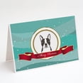 thumbnail image 1 of Boston Terrier Merry Christmas Greeting Cards and Envelopes Pack of 8, 1 of 2