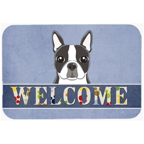 Caroline's Treasures Boston Terrier Welcome Kitchen/Bath Mat