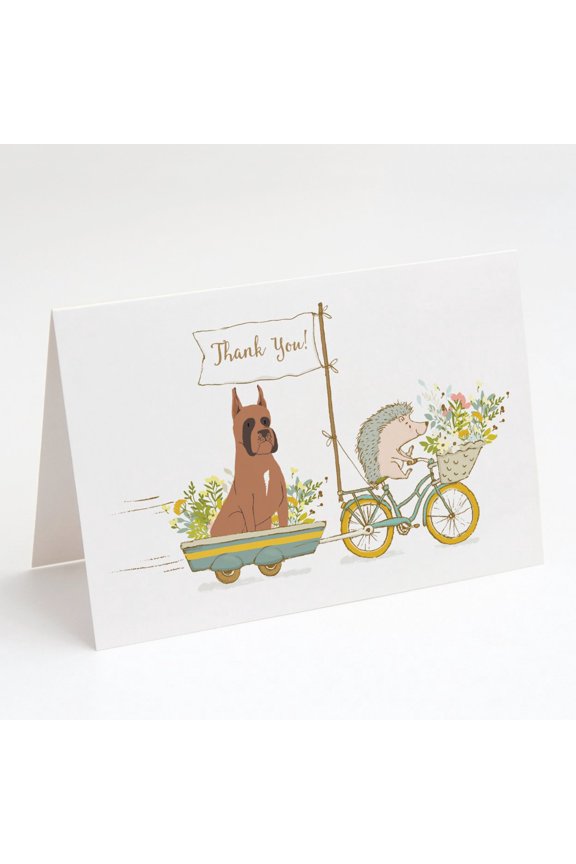 Boxer Fawn Cropped Ears Greeting Cards and Envelopes Pack of 8