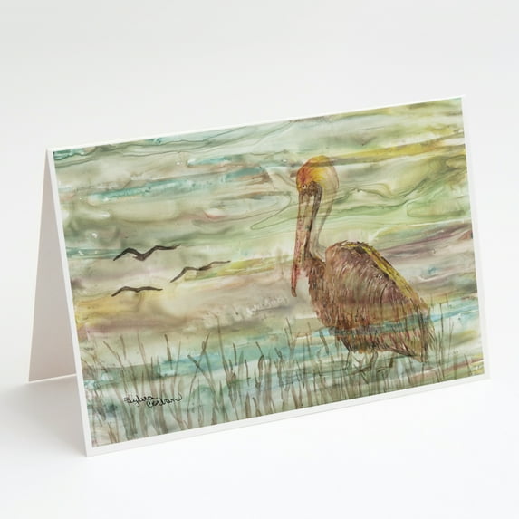 Brown Pelican Sunset Greeting Cards and Envelopes Pack of 8