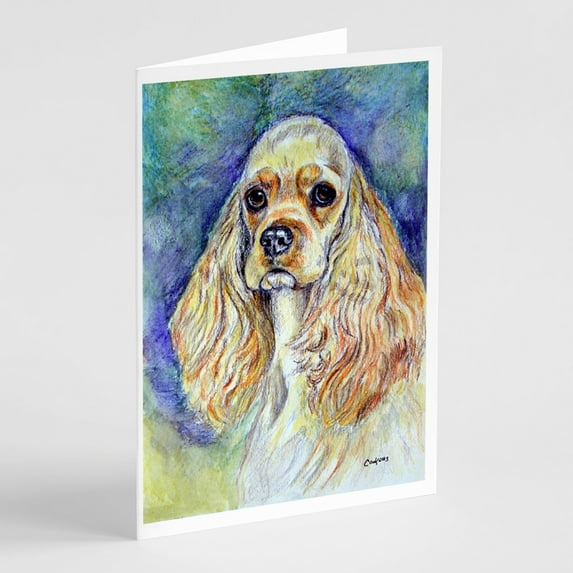 Buff Cocker Spaniel Greeting Cards and Envelopes Pack of 8