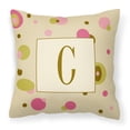 thumbnail image 1 of Caroline's Treasures CJ1004-CPW1414 Letter C Initial Monogram - Tan Dots Fabric Decorative Pillow, 14Hx14W, multicolor, 1 of 4