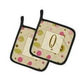 thumbnail image 1 of Caroline's Treasures CJ1004-QPTHD Letter Q Initial Monogram - Tan Dots Pair of Pot Holders, 7.5HX7.5W, multicolor, 1 of 2