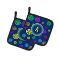 thumbnail image 1 of Caroline's Treasures CJ1011-PTHD-Parent Letter Monogram - Blue Swirls Pair of Pot Holders, , multicolor, 1 of 7