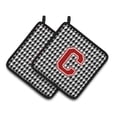 thumbnail image 1 of Caroline's Treasures CJ1021-CPTHD Letter C Monogram - Houndstooth Black Pair of Pot Holders, 7.5HX7.5W, multicolor, 1 of 2