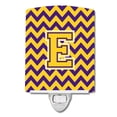 thumbnail image 1 of Caroline's Treasures CJ1041-ECNL Letter E Chevron Purple and Gold Ceramic Night Light, 6x4x3", multicolor, 1 of 1