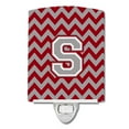 thumbnail image 1 of Caroline's Treasures CJ1043-SCNL Letter S Chevron Crimson and Grey Ceramic Night Light, 6x4x3", multicolor, 1 of 1