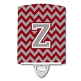 thumbnail image 1 of Letter Z Chevron Crimson and Grey Ceramic Night Light, 1 of 1