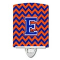 thumbnail image 1 of Letter E Chevron Orange and Blue Ceramic Night Light, 1 of 1