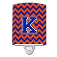 thumbnail image 1 of Letter K Chevron Orange and Blue Ceramic Night Light, 1 of 1