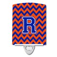 thumbnail image 1 of Caroline's Treasures CJ1044-RCNL Letter R Chevron Orange and Blue Ceramic Night Light, 6x4x3", multicolor, 1 of 1