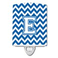 thumbnail image 1 of Caroline's Treasures CJ1045-ECNL Letter E Chevron Blue and White Ceramic Night Light, 6x4x3", multicolor, 1 of 1