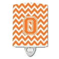 thumbnail image 1 of Letter O Chevron Orange and White Ceramic Night Light, 1 of 1