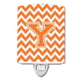 thumbnail image 1 of Letter Y Chevron Orange and White Ceramic Night Light, 1 of 1
