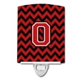 thumbnail image 1 of Caroline's Treasures CJ1047-OCNL Letter O Chevron Black and Red Ceramic Night Light, 6x4x3", multicolor, 1 of 1