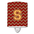 thumbnail image 1 of Caroline's Treasures CJ1048-SCNL Letter S Chevron Garnet and Gold Ceramic Night Light, 6x4x3", multicolor, 1 of 1