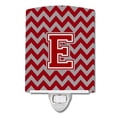 thumbnail image 1 of Letter E Chevron Maroon and White Ceramic Night Light, 1 of 1