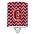 thumbnail image 1 of Caroline's Treasures CJ1049-GCNL Letter G Chevron Maroon and White Ceramic Night Light, 6x4x3", multicolor, 1 of 1