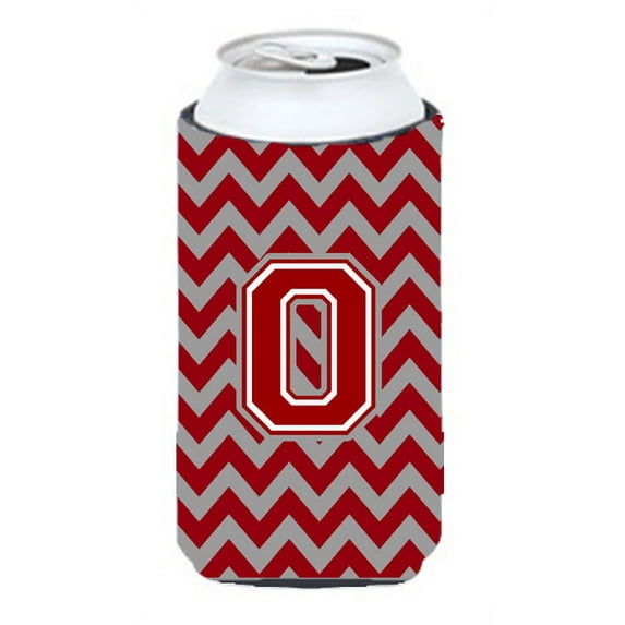 Caroline's Treasures CJ1049-OTBC Letter O Chevron Maroon and White Tall Boy Hugger, Tall Boy, multicolor
