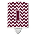 thumbnail image 1 of Caroline's Treasures CJ1051-ICNL Letter I Chevron Maroon and White Ceramic Night Light, 6x4x3", multicolor, 1 of 1