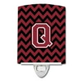 thumbnail image 1 of Caroline's Treasures CJ1052-QCNL Letter Q Chevron Garnet and Black Ceramic Night Light, 6x4x3", multicolor, 1 of 1
