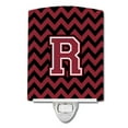 thumbnail image 1 of Caroline's Treasures CJ1052-RCNL Letter R Chevron Garnet and Black Ceramic Night Light, 6x4x3", multicolor, 1 of 1