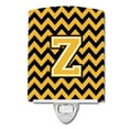 thumbnail image 1 of Caroline's Treasures CJ1053-ZCNL Letter Z Chevron Black and Gold Ceramic Night Light, 6x4x3", multicolor, 1 of 1