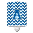 thumbnail image 1 of Letter A Chevron Blue and White Ceramic Night Light, 1 of 1
