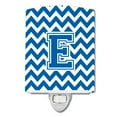 thumbnail image 1 of Caroline's Treasures CJ1056-ECNL Letter E Chevron Blue and White Ceramic Night Light, 6x4x3", multicolor, 1 of 1
