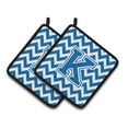 thumbnail image 1 of Letter K Chevron Blue and White Pair of Pot Holders, 1 of 2