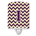 thumbnail image 1 of Letter I Chevron Purple and Gold Ceramic Night Light, 1 of 1