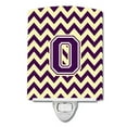 thumbnail image 1 of Letter O Chevron Purple and Gold Ceramic Night Light, 1 of 1