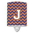 thumbnail image 1 of Caroline's Treasures CJ1060-JCNL Letter J Chevron Blue and Orange #3 Ceramic Night Light, 6x4x3", multicolor, 1 of 1