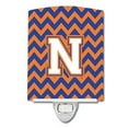 thumbnail image 1 of Caroline's Treasures CJ1060-NCNL Letter N Chevron Blue and Orange #3 Ceramic Night Light, 6x4x3", multicolor, 1 of 1