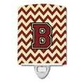 thumbnail image 1 of Letter B Chevron Maroon and Gold Ceramic Night Light, 1 of 1
