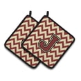 thumbnail image 1 of Caroline's Treasures CJ1061-JPTHD Letter J Chevron Maroon and Gold Pair of Pot Holders, 7.5HX7.5W, multicolor, 1 of 2